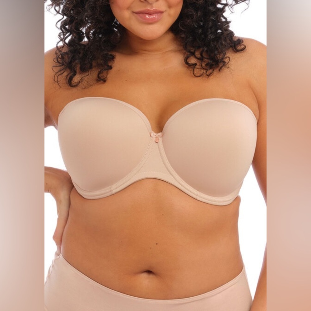 Elomi Beige Strapless Bra Full Coverage Smooth, seamless bra 32L plus size bra
